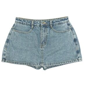 Y2K Missguided Blue Denim High Waist Mini Jean Skort Womens Size M